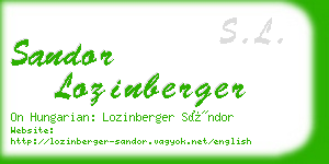 sandor lozinberger business card